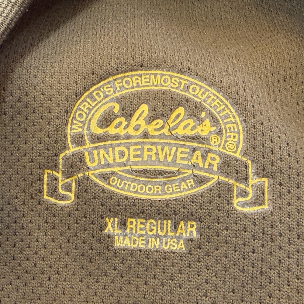 Cabela's Base Layer Power Dry T-Shirt Mens Size XL Brown‎ Long Sleeve Crew Neck - Picture 5 of 6
